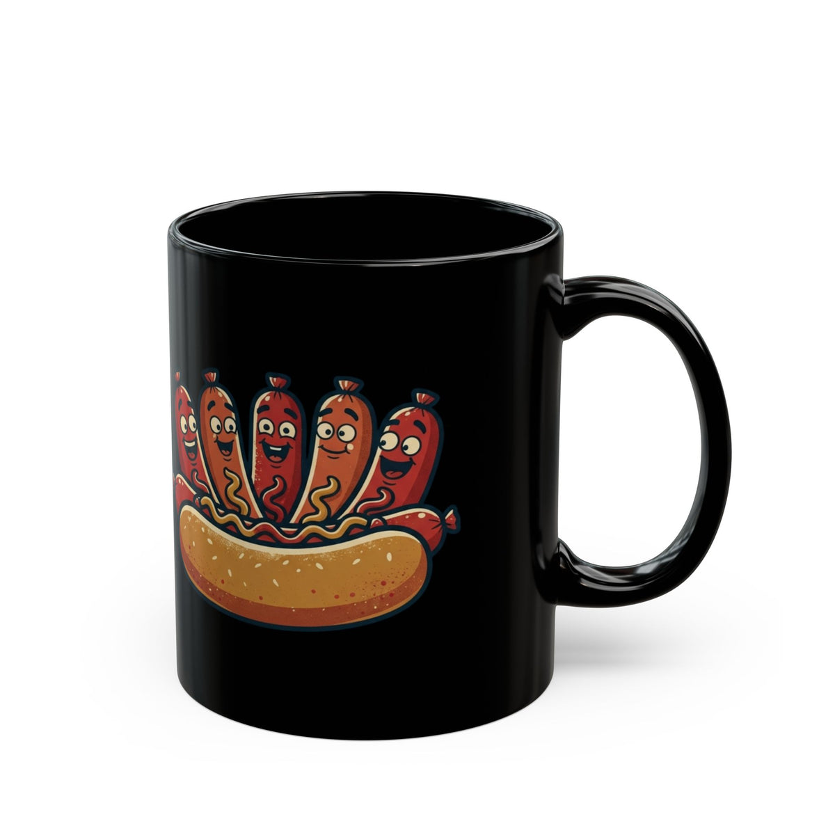 "Sausage Party" Black Ceramic Mug — Graphic
