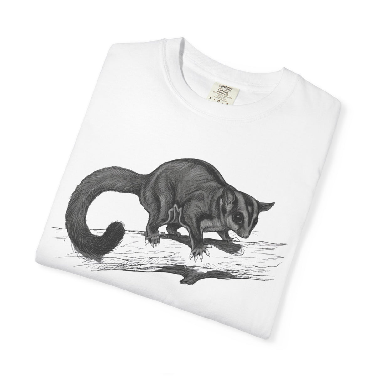 "Pencil Sketch Art Sugar Glider" Unisex Garment-Dyed Tee