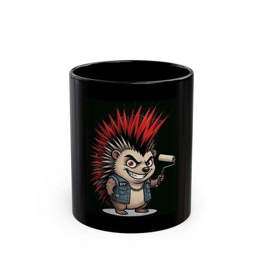 "Punkupine" Black Ceramic Mug