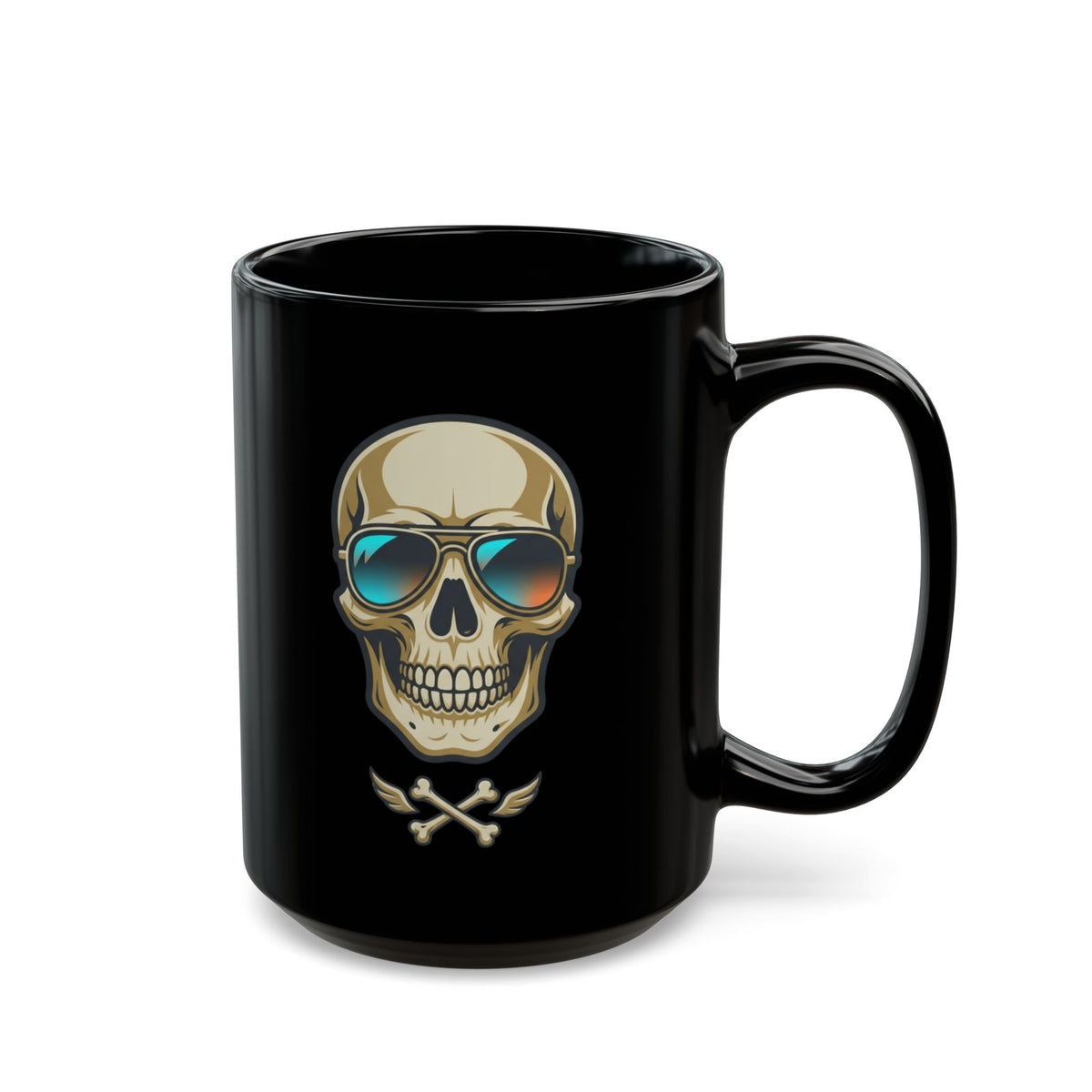 "Bad to the Bone Marrow" Black Ceramic Mug — Graphic