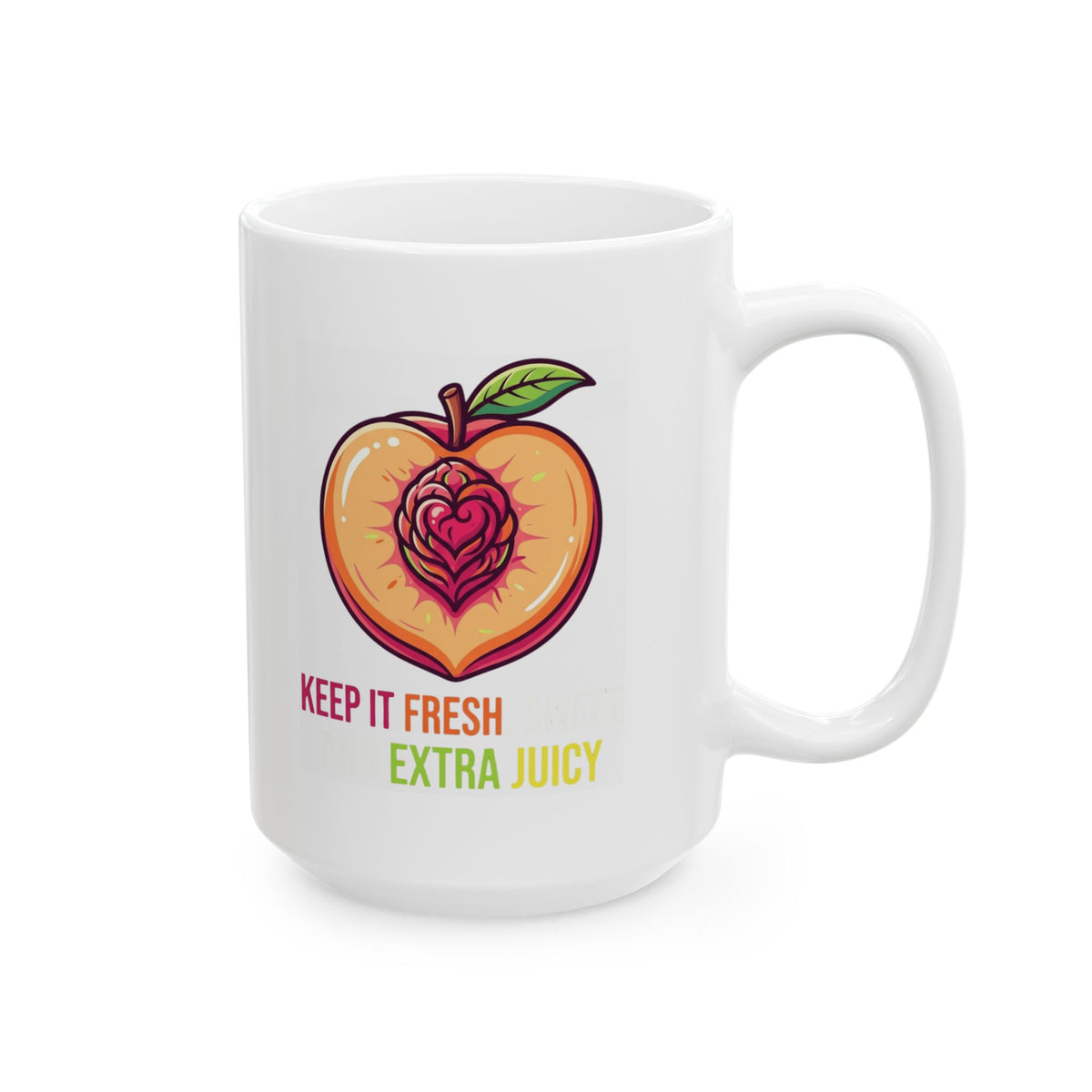 "Warm Sweet Juicy" White Ceramic Mug