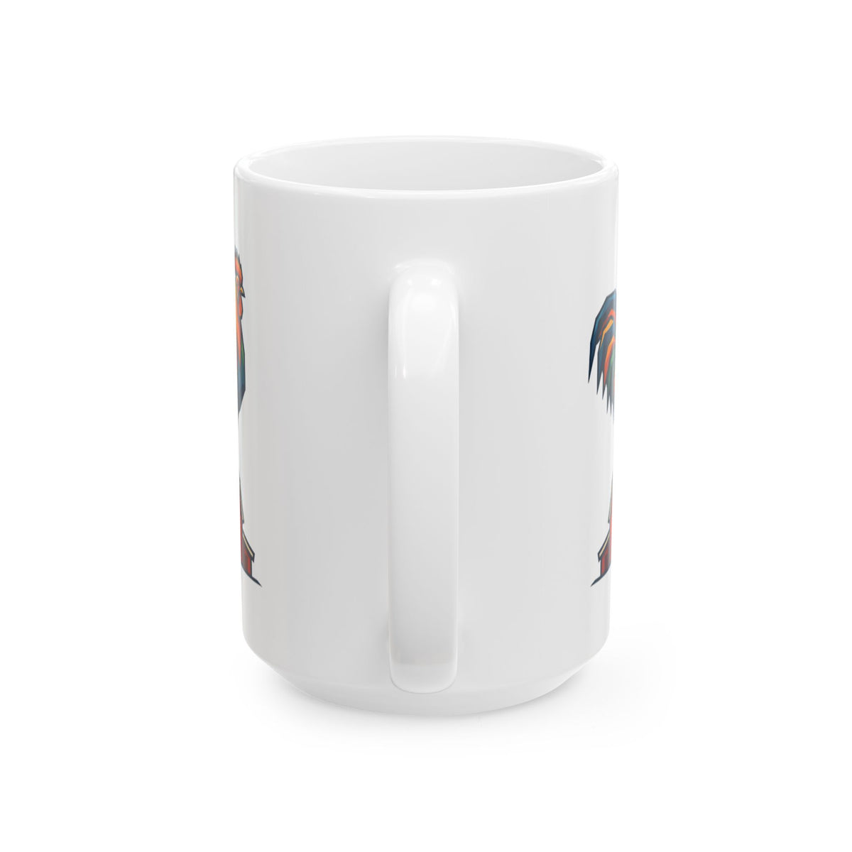 "Barnyard Rooster" White Ceramic Mug