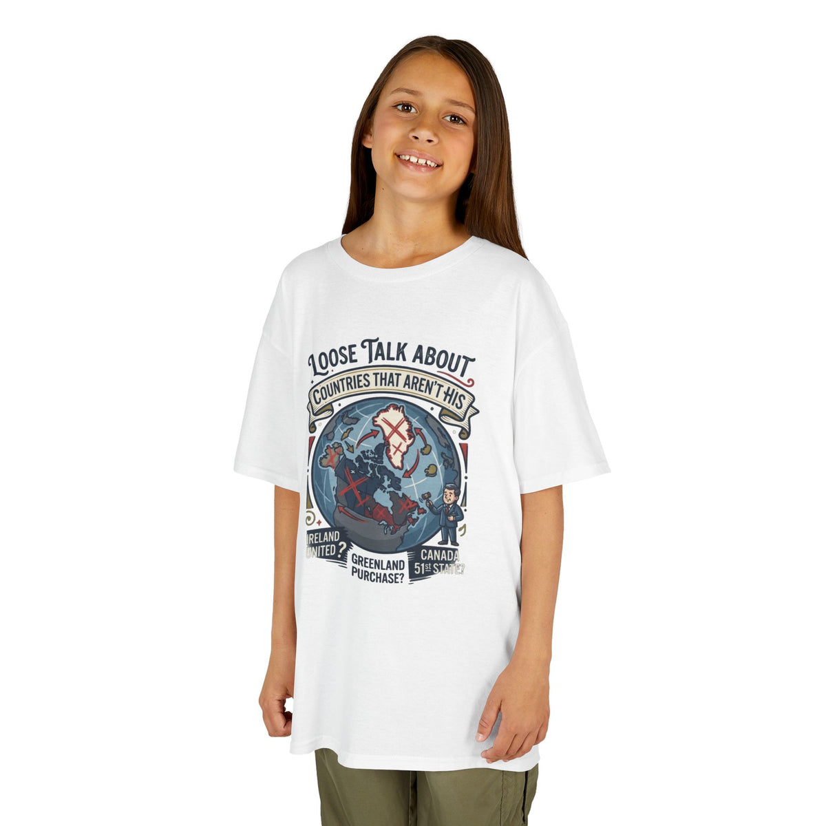 Color: White | Loose Talk About Countries That Aren't His Kids Tee