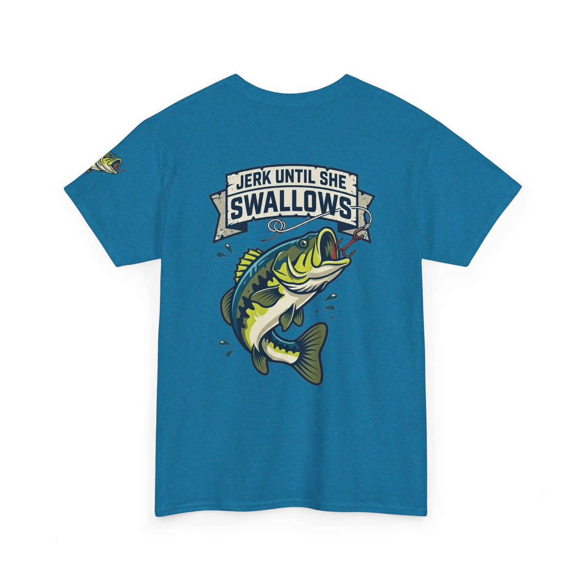 Color: Antique Sapphire | Jerk Until She Swallows Premium Graphic Tee