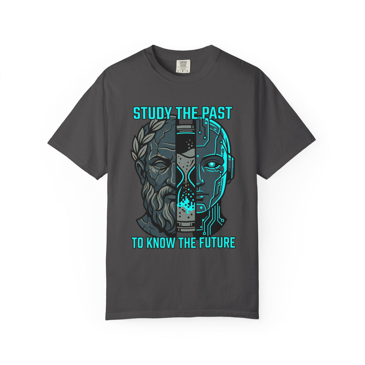 Color: Graphite | Study the Past Know the Future Unisex Garment-Dyed Tee