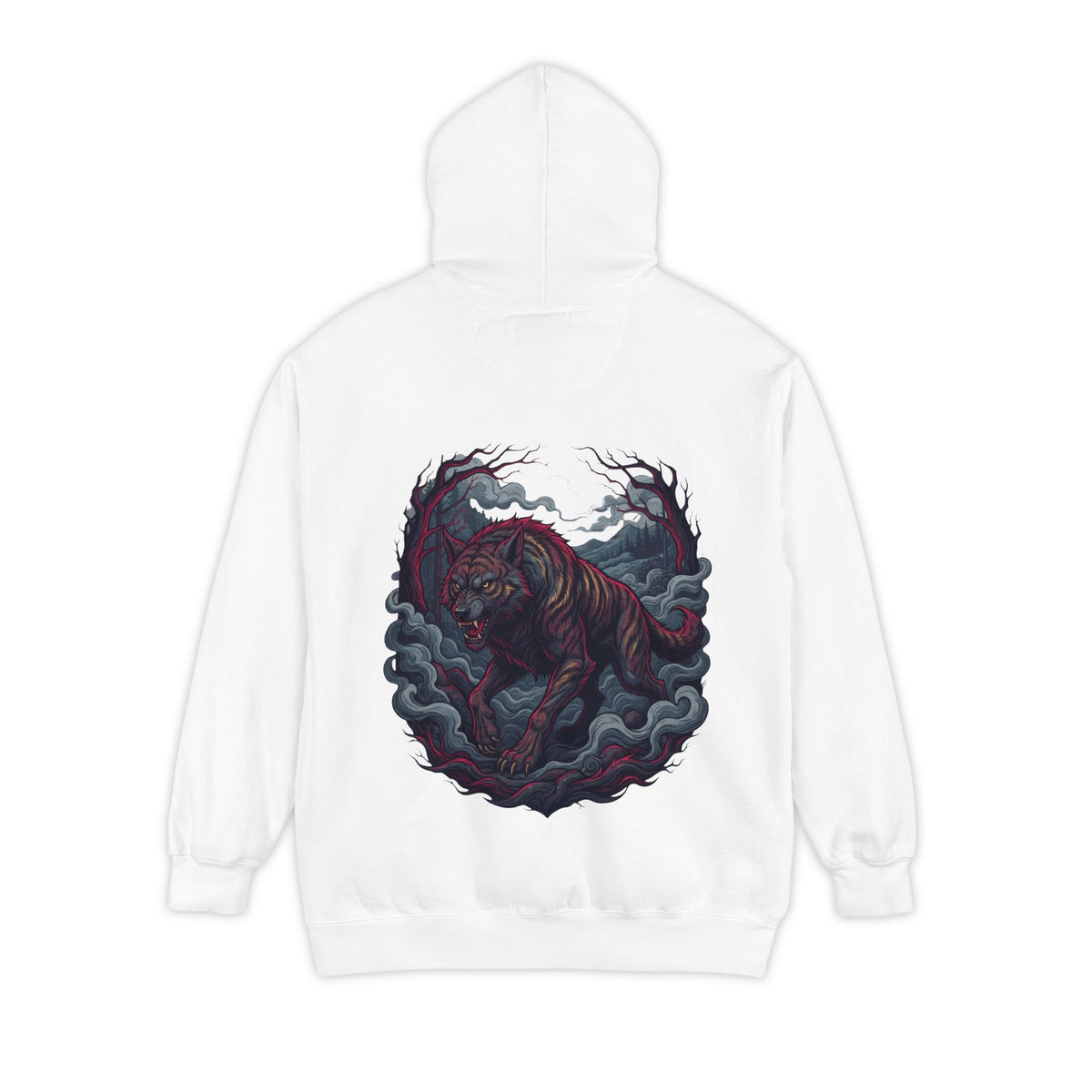 Color: White | The Beast of Gévaudan (France) Garment-Dyed Hoodie