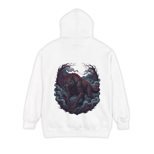 Color: White | The Beast of Gévaudan (France) Garment-Dyed Hoodie