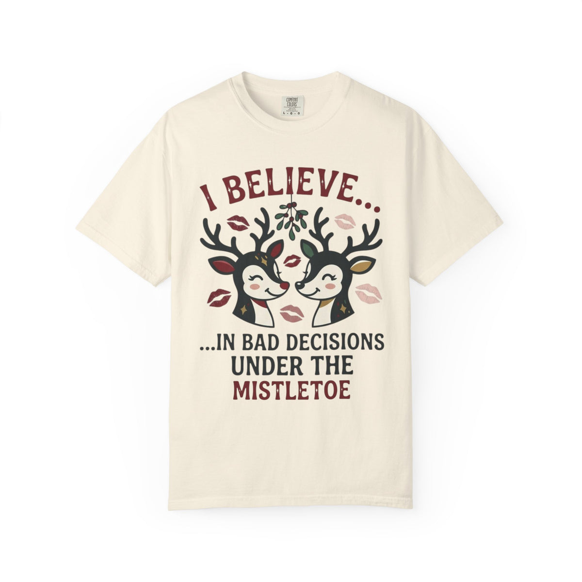 "Bad Decisions Under the Mistletoe" Unisex Garment-Dyed Tee