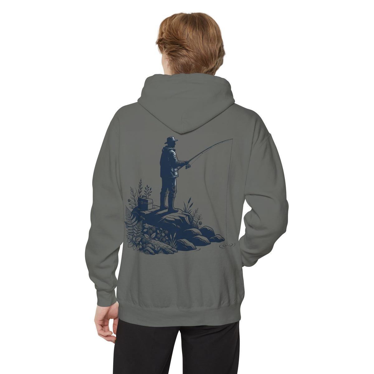 Color: Grey | Fishing Garment-Dyed Hoodie