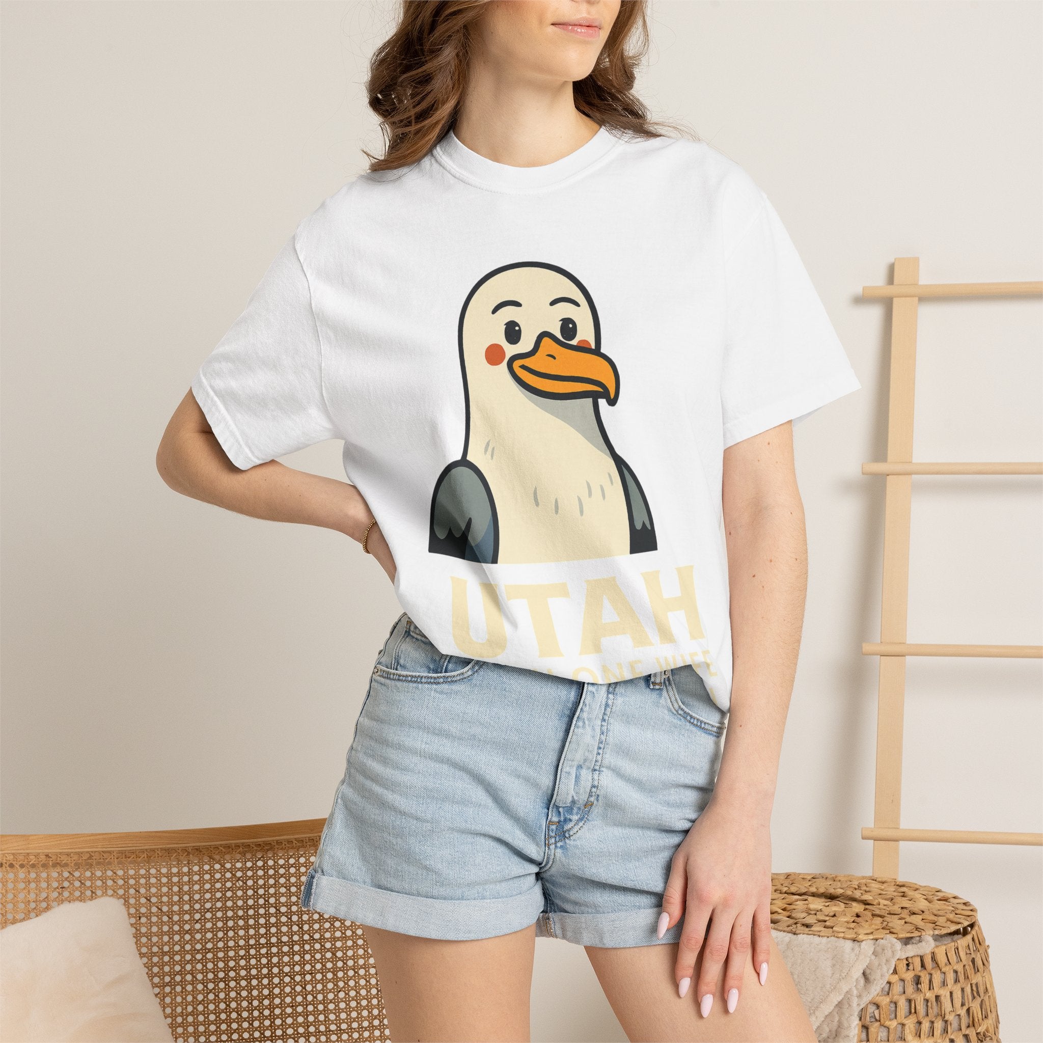 "Utah Seagull - When One Wife Isn't Enough" Unisex Garment-Dyed T-shirt