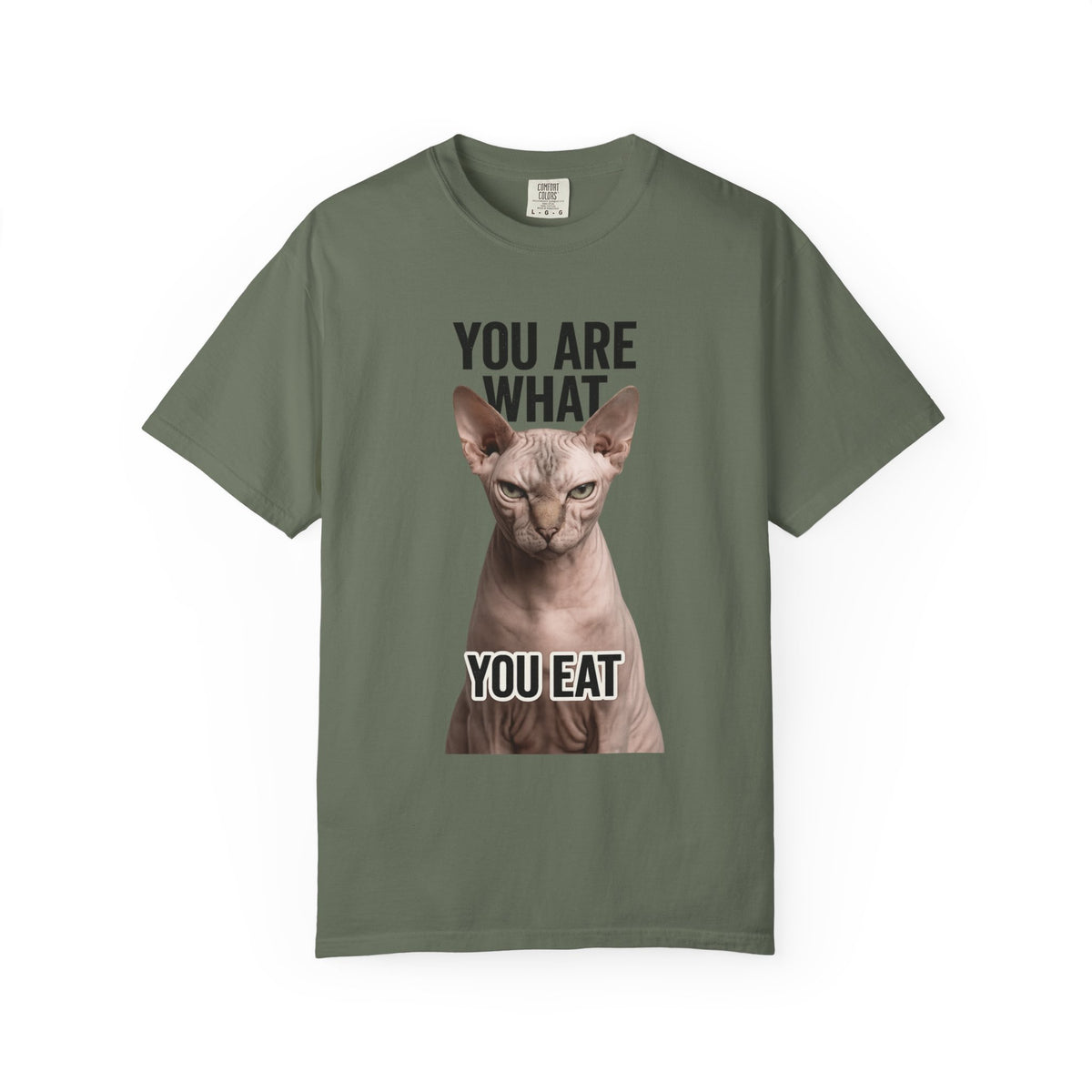 Color: Moss | You Are What You Eat - Cat 1 Unisex Garment-Dyed T-shirt