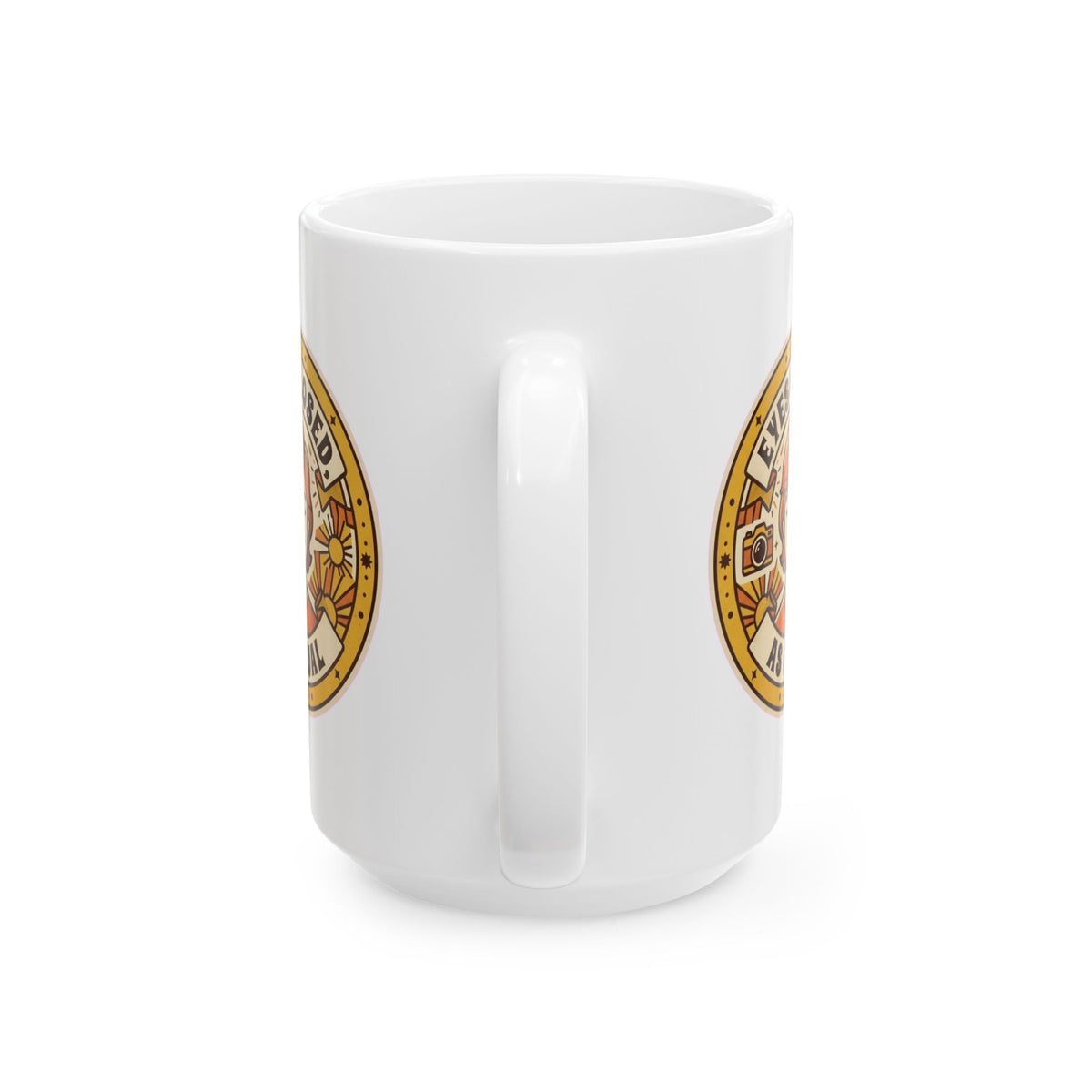"Eyes Closed As Usual" White Ceramic Mug