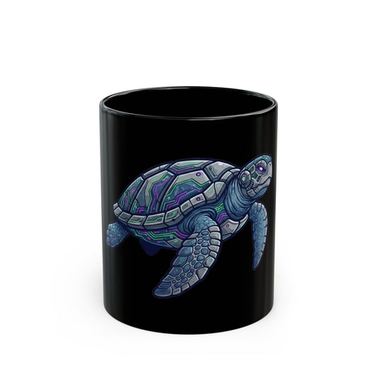 "Cyber Turtle" Black Ceramic Mug