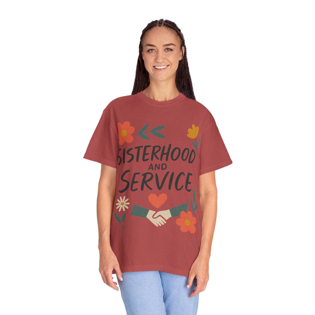"Sisterhood and Service" Unisex Garment-Dyed T-shirt