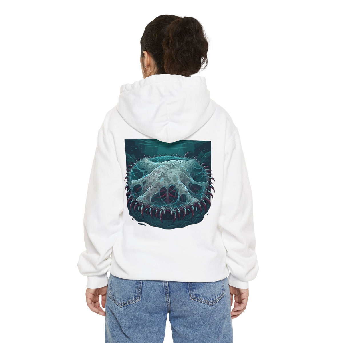 Color: White | El Cuero-The Hide (South American Folklore) Garment-Dyed Hoodie