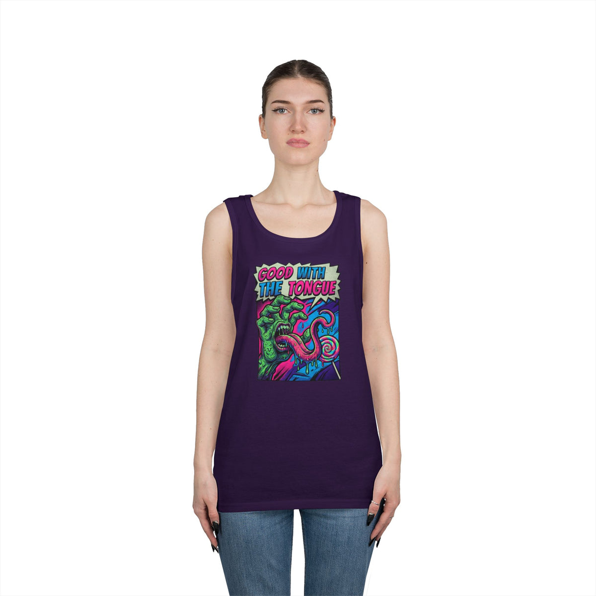 Color: Purple | Good With the Tongue Tank Top