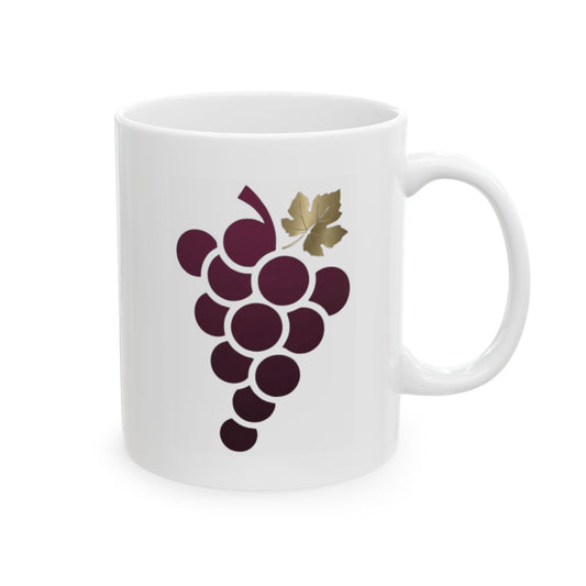 "Grateful for the Carbernet" White Ceramic Mug — Graphic