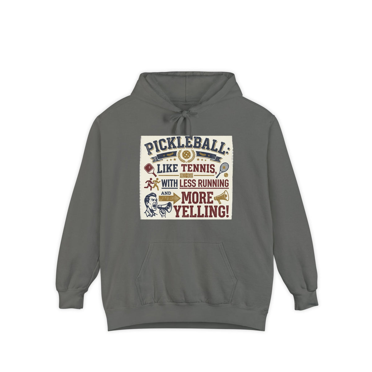 Color: Grey | Pickleball: Tennis for People Who Gave Up | Garment-Dyed Hoodie — AttitudeShirts