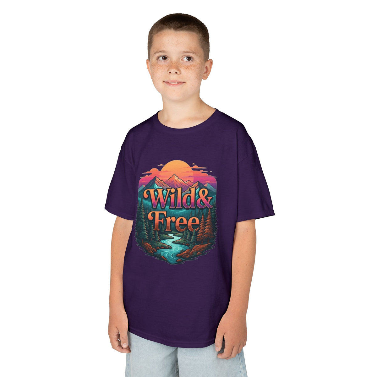 Color: Purple | Wild & Free Kids Tee