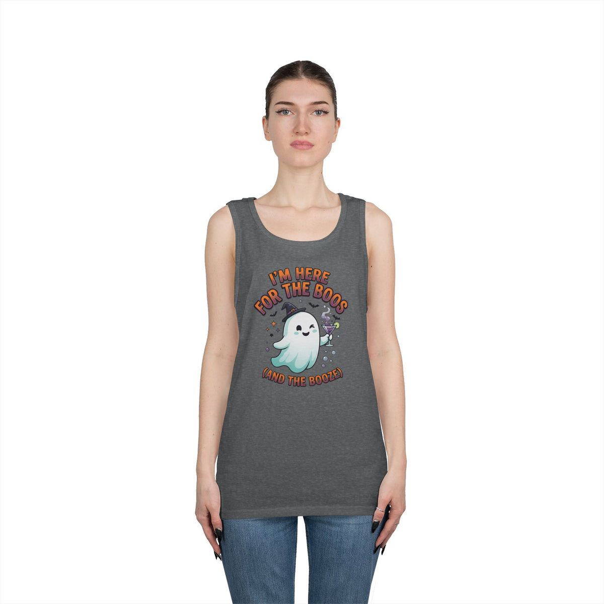 Color: Graphite Heather | I'm Here For The Boos Tank Top