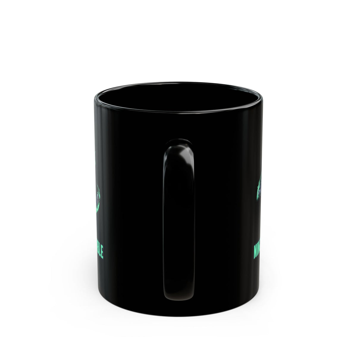 "Ninja Cat Credible" Black Ceramic Mug