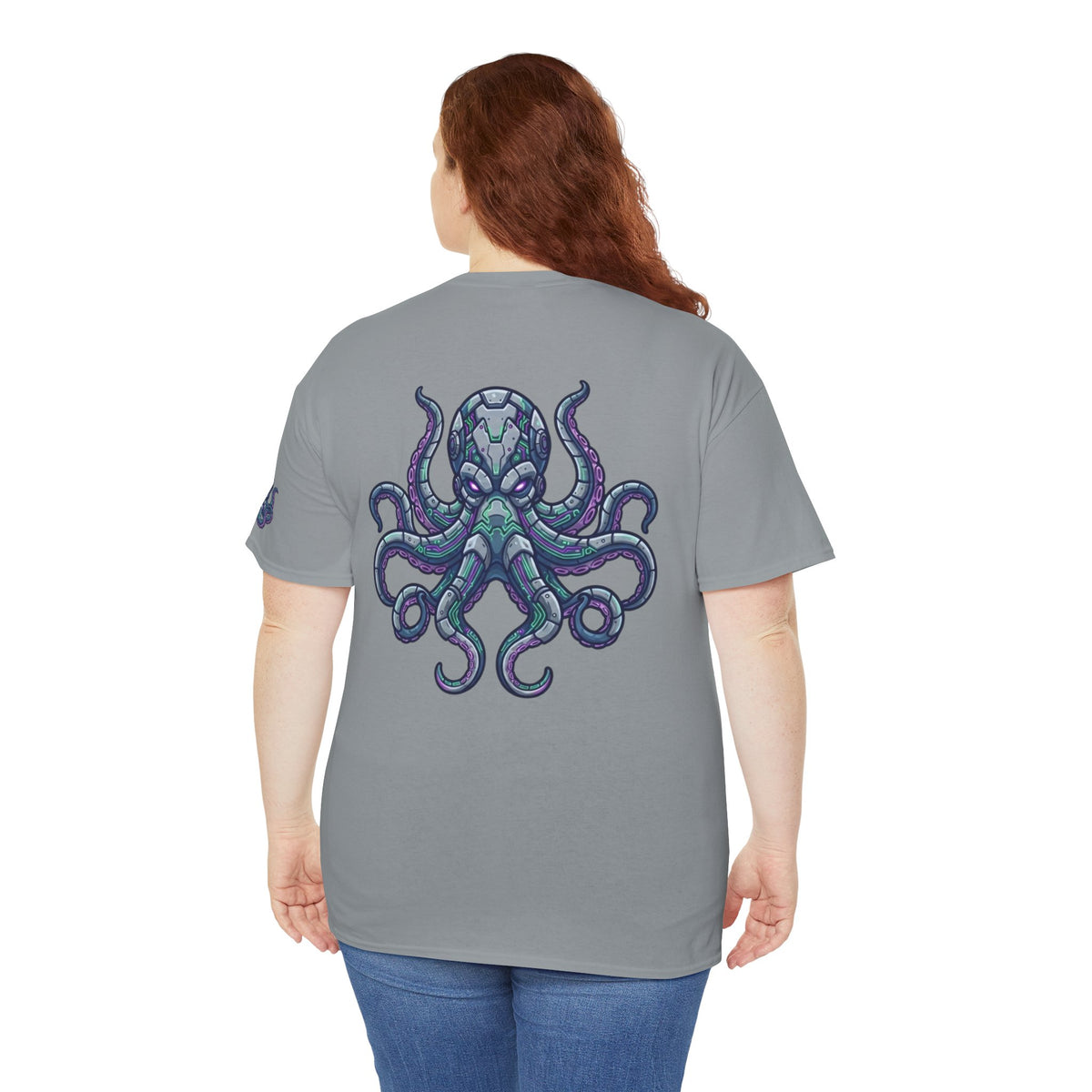 Color: Gravel | Cyber Octopus Premium Graphic Tee