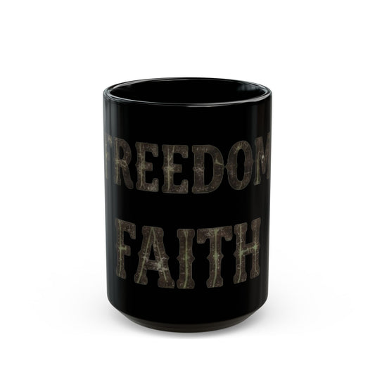 "Religious Freedom" Black Ceramic Mug — Graphic