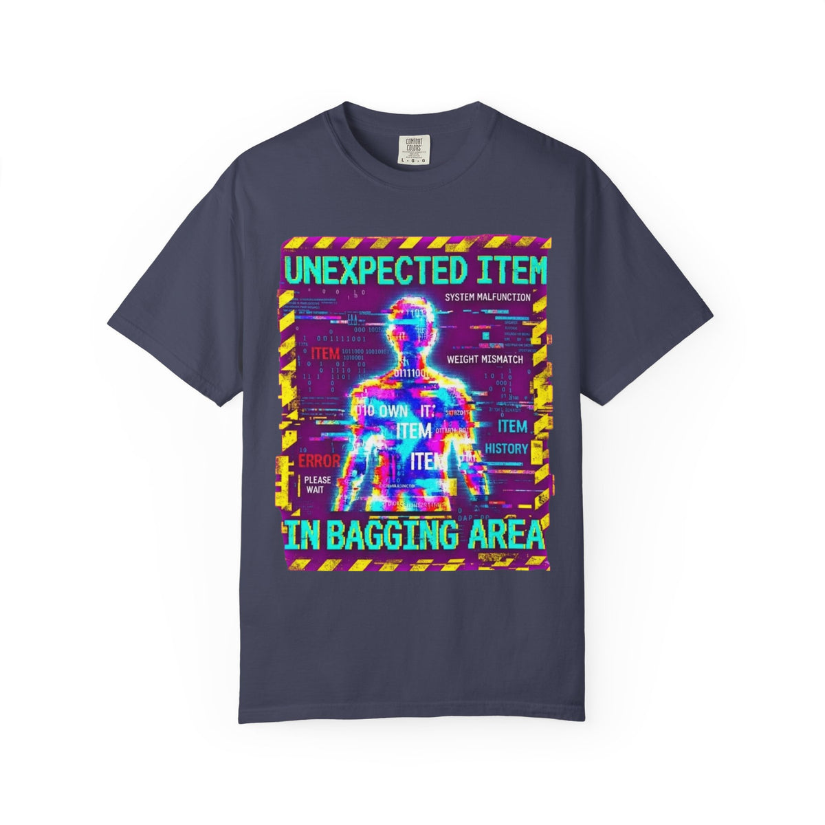 Color: Denim | Unexpected Item In Bagging Area Unisex Garment-Dyed Tee