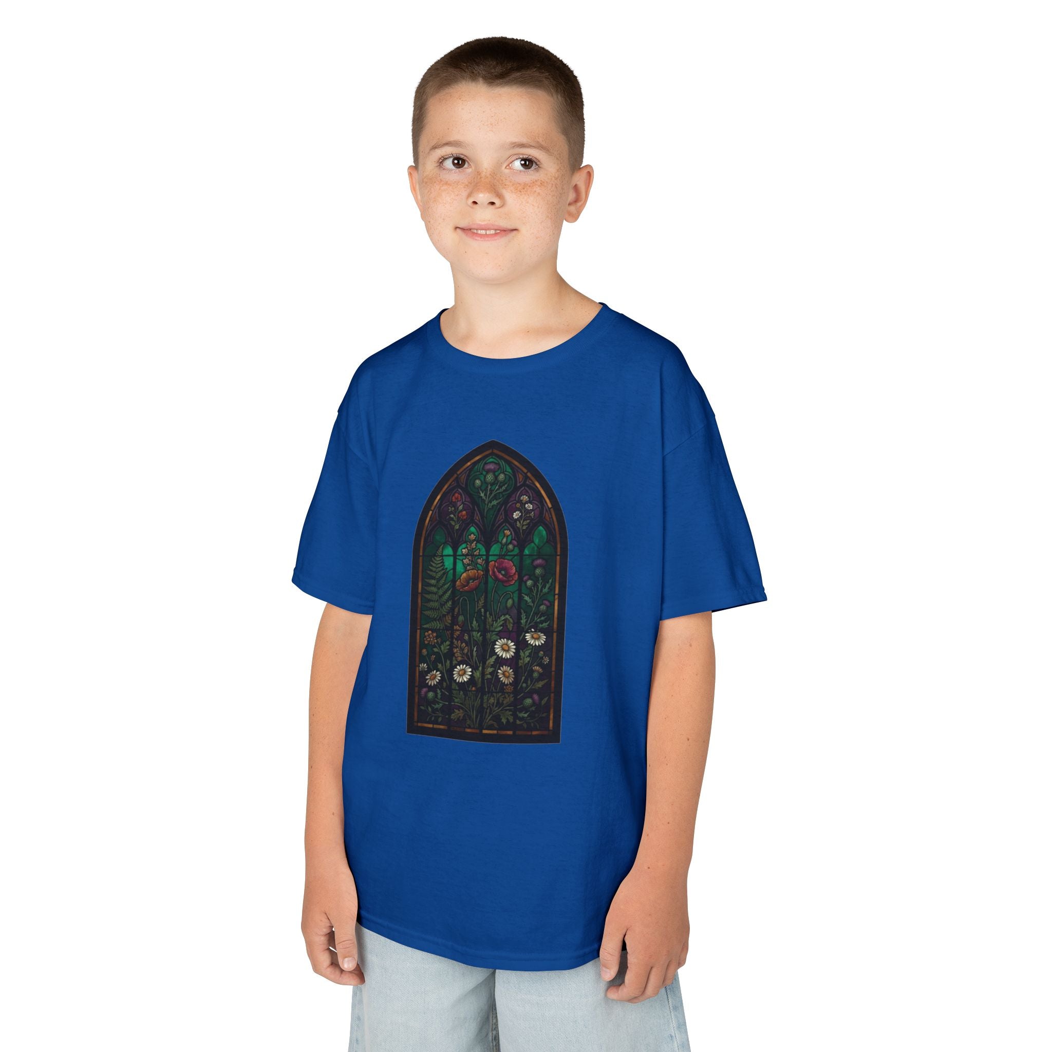 "Stained Glass Floral" Kids Tee