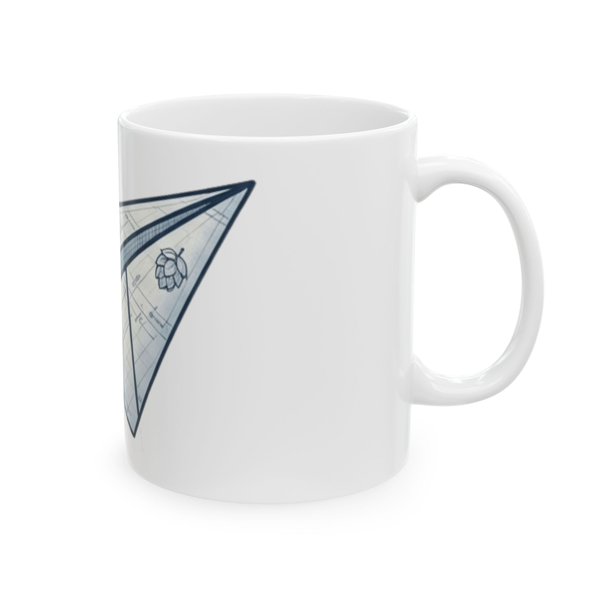 "Paper Plane Porterhouse" White Ceramic Mug — Graphic