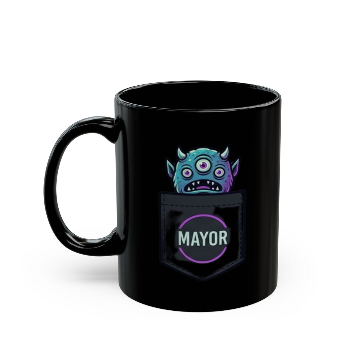 "Mayor Of Halloweentown" Black Ceramic Mug — Graphic