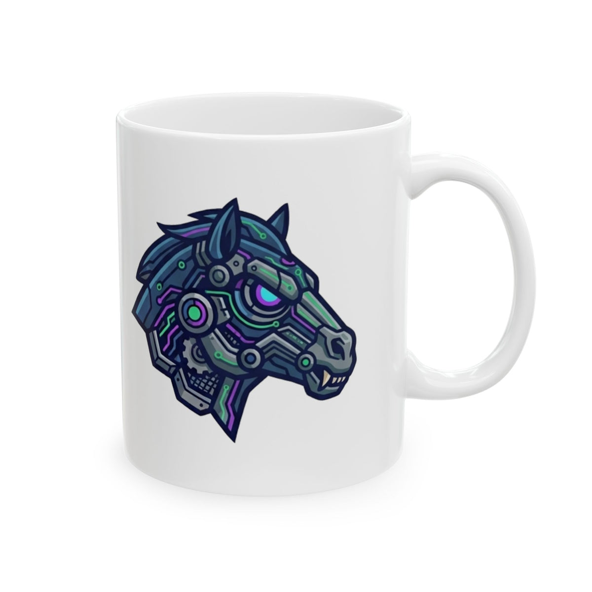 "Cyber Mustang" White Ceramic Mug — Graphic
