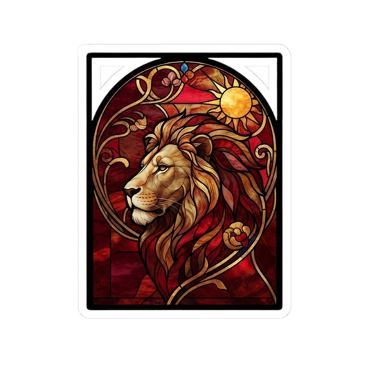 "Stained Glass Sign LEO" Sticker