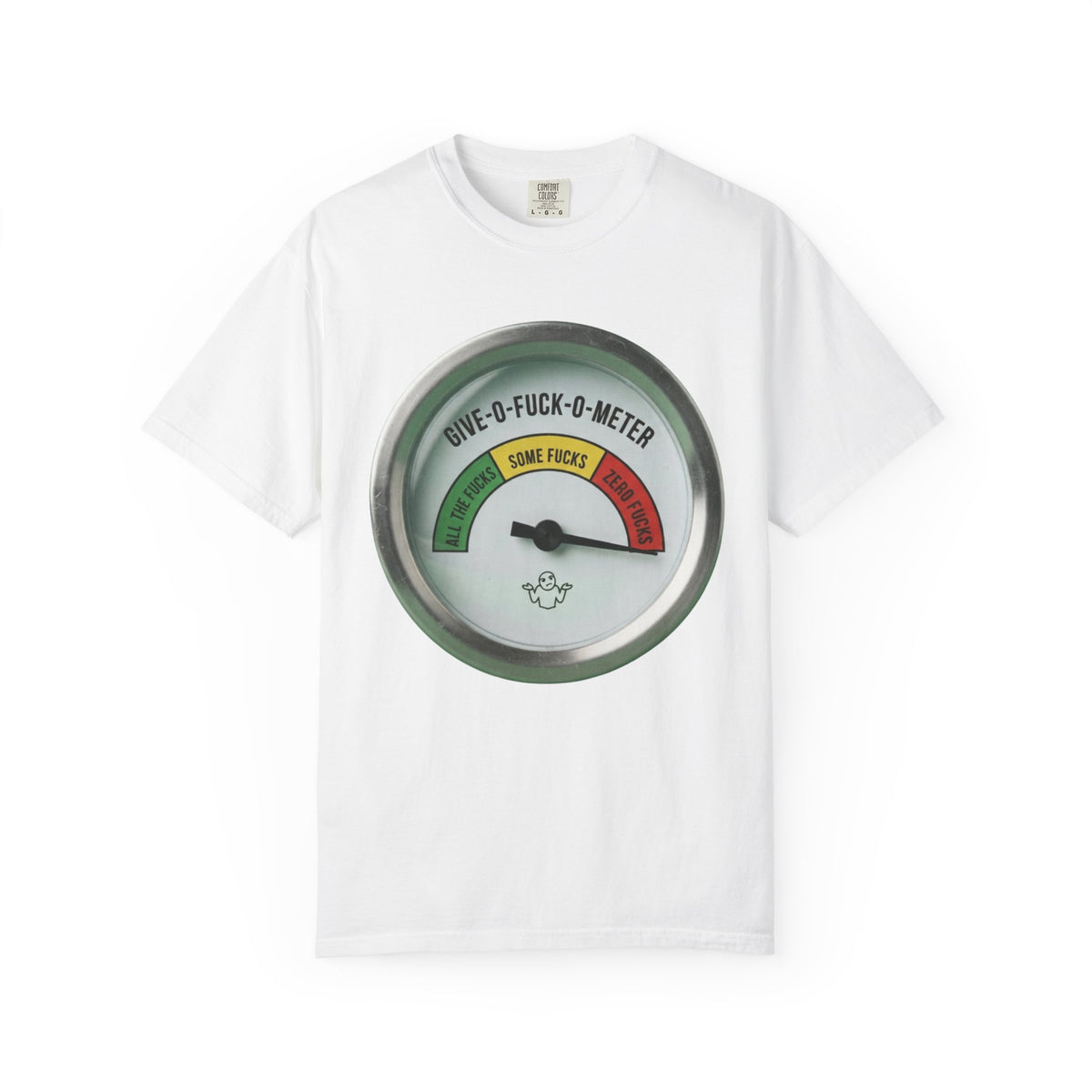 Color: White | Fuck-O-Meter Unisex Garment-Dyed Tee