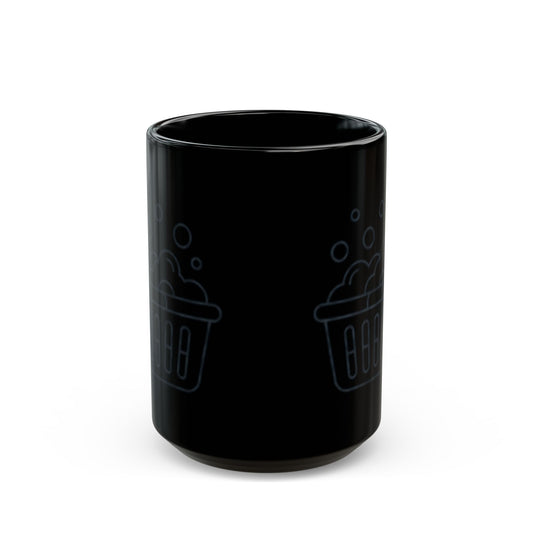 "Mental Health Day - Laundry Edition" Black Ceramic Mug — Graphic