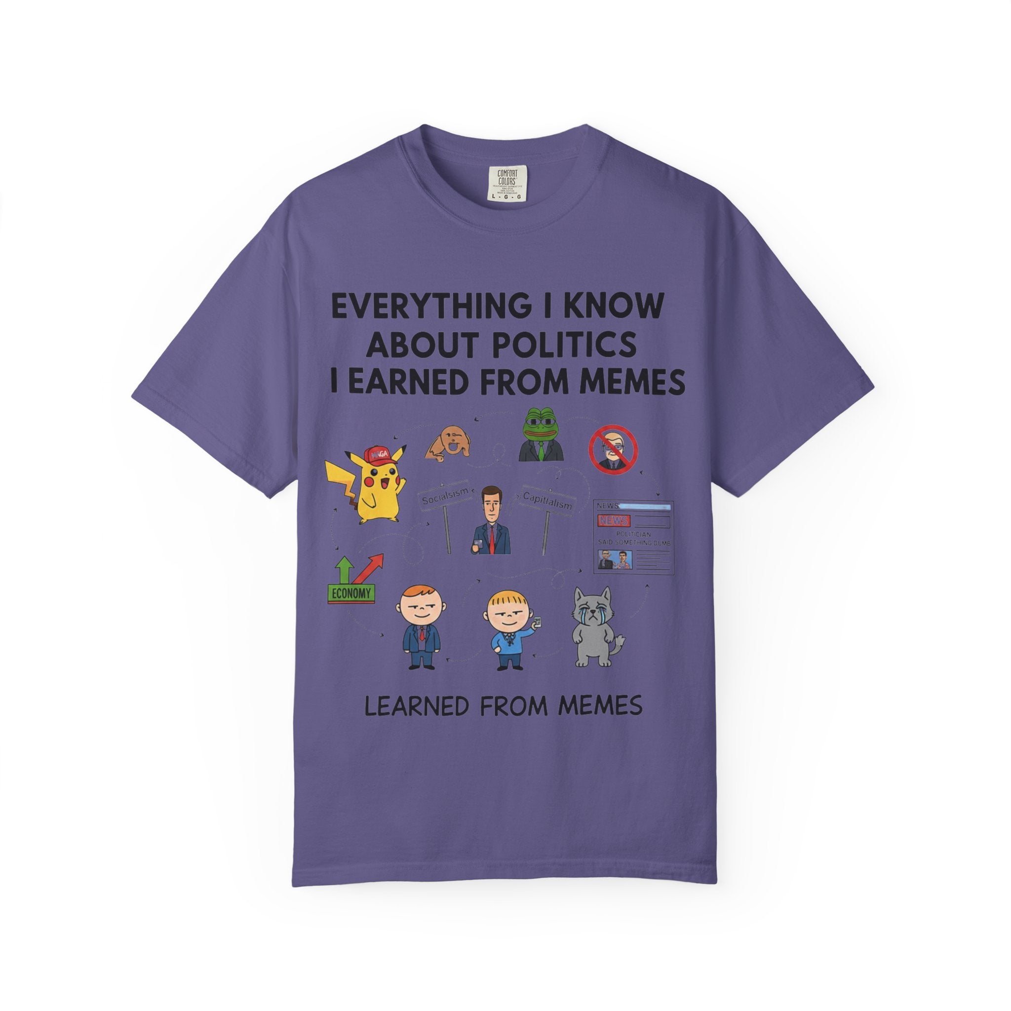 "Advanced Degrees in Memes" Unisex Garment-Dyed T-shirt
