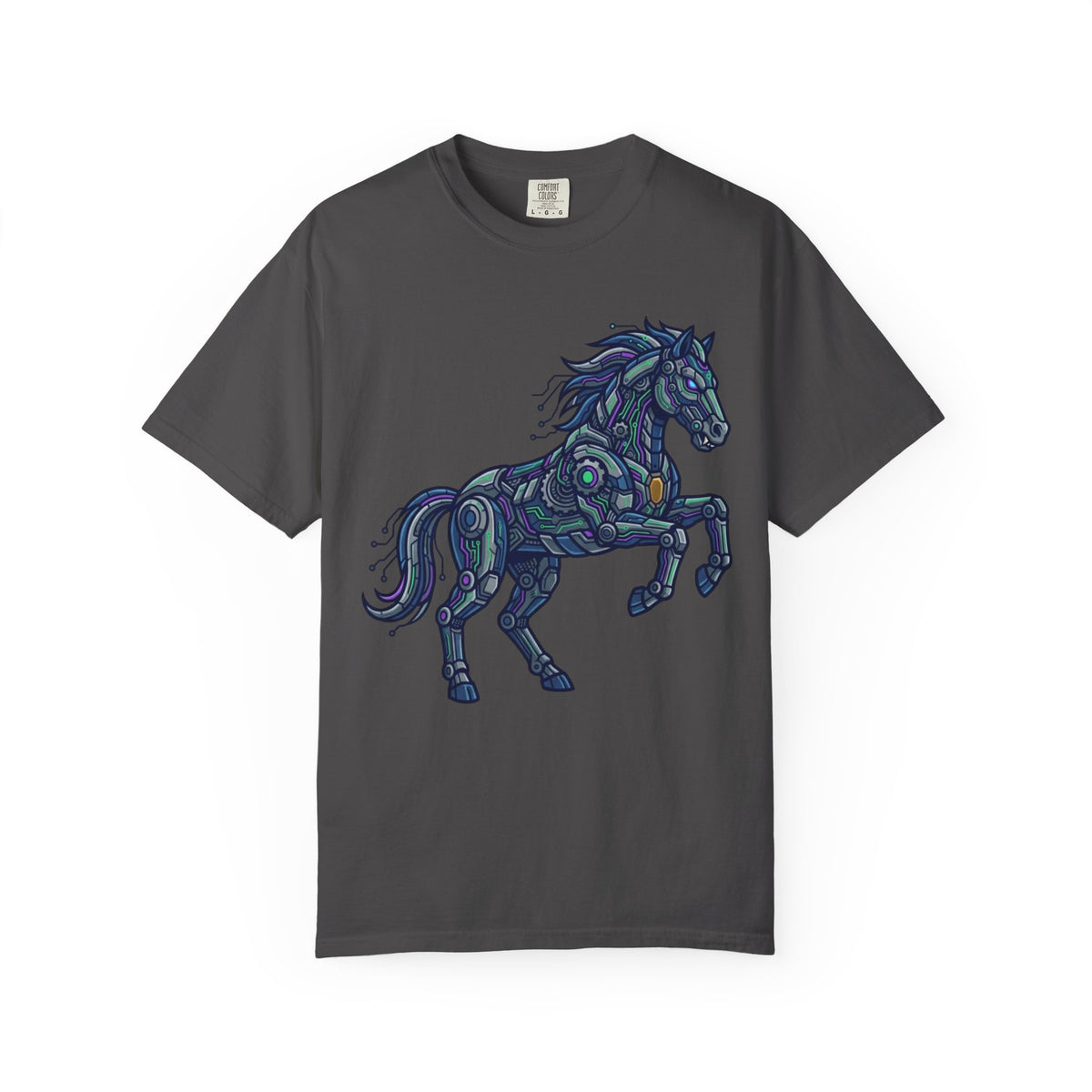 Color: Graphite | Cyber Mustang Unisex Garment-Dyed Tee
