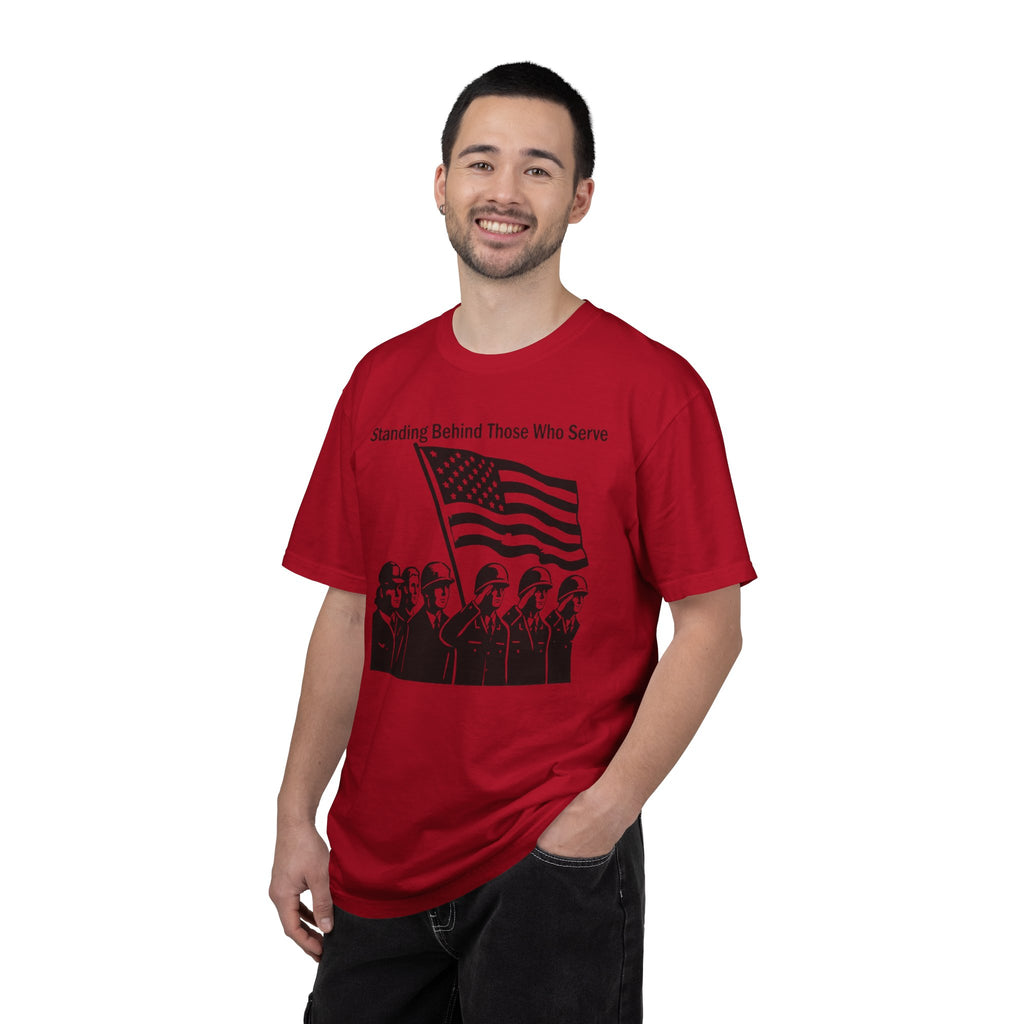 "Standing Behind Those Who Serve" Unisex Garment-Dyed T-shirt