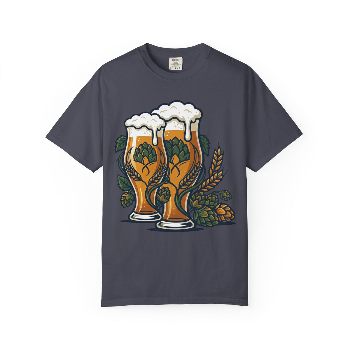 Color: Navy | Beer Unisex Garment-Dyed Tee
