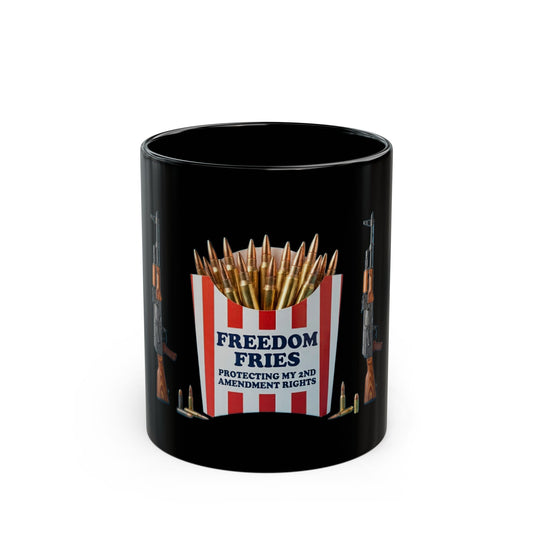 "Freedom Fries" Black Ceramic Mug