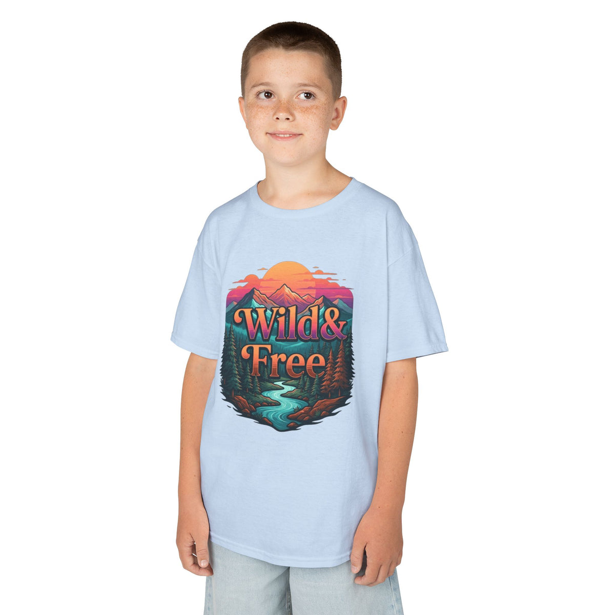 Color: Light Blue | Wild & Free Kids Tee