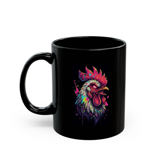 "Chickenshit" Black Ceramic Mug — Graphic