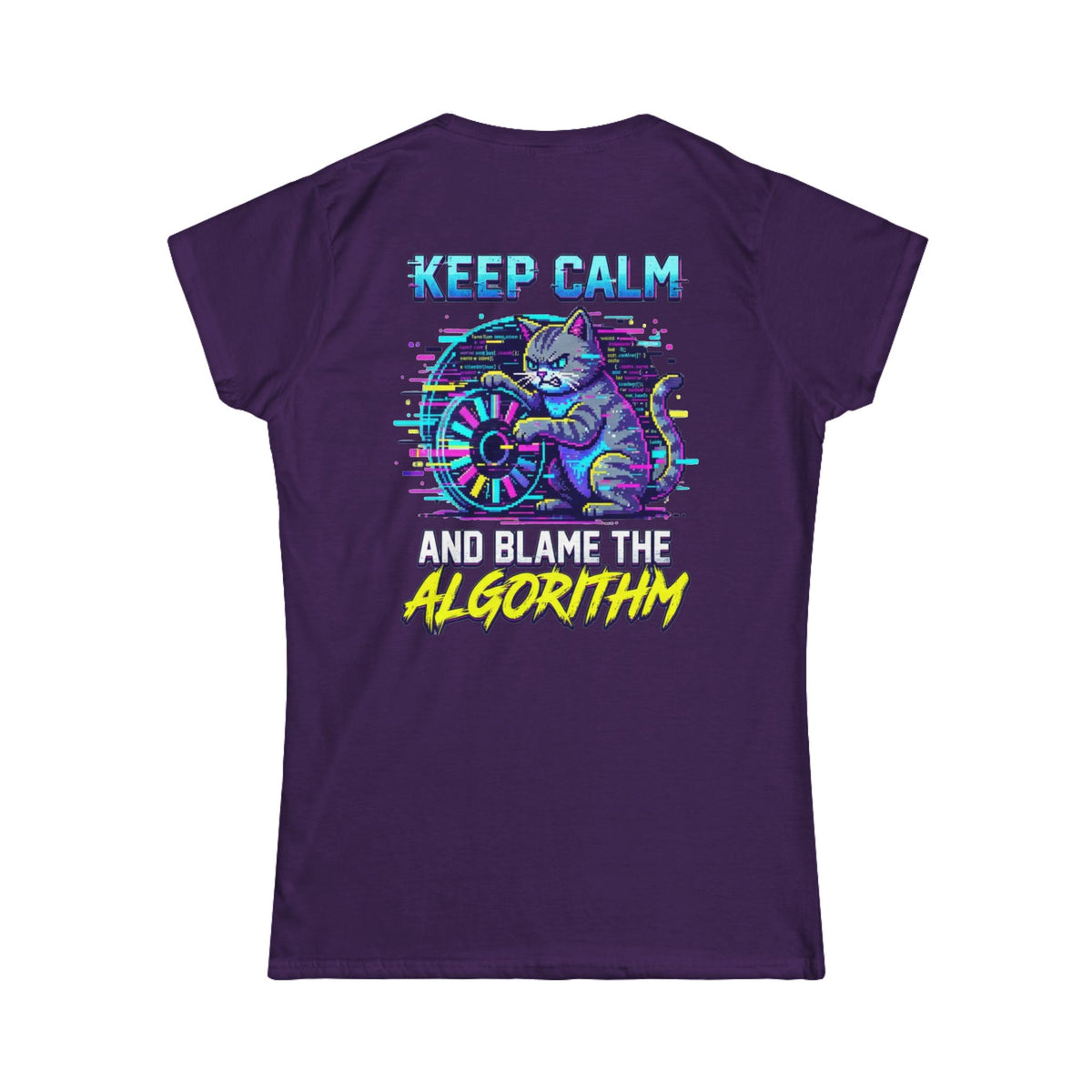 Color: Purple | Keep Calm And Blame The Algorithm Women's Tee