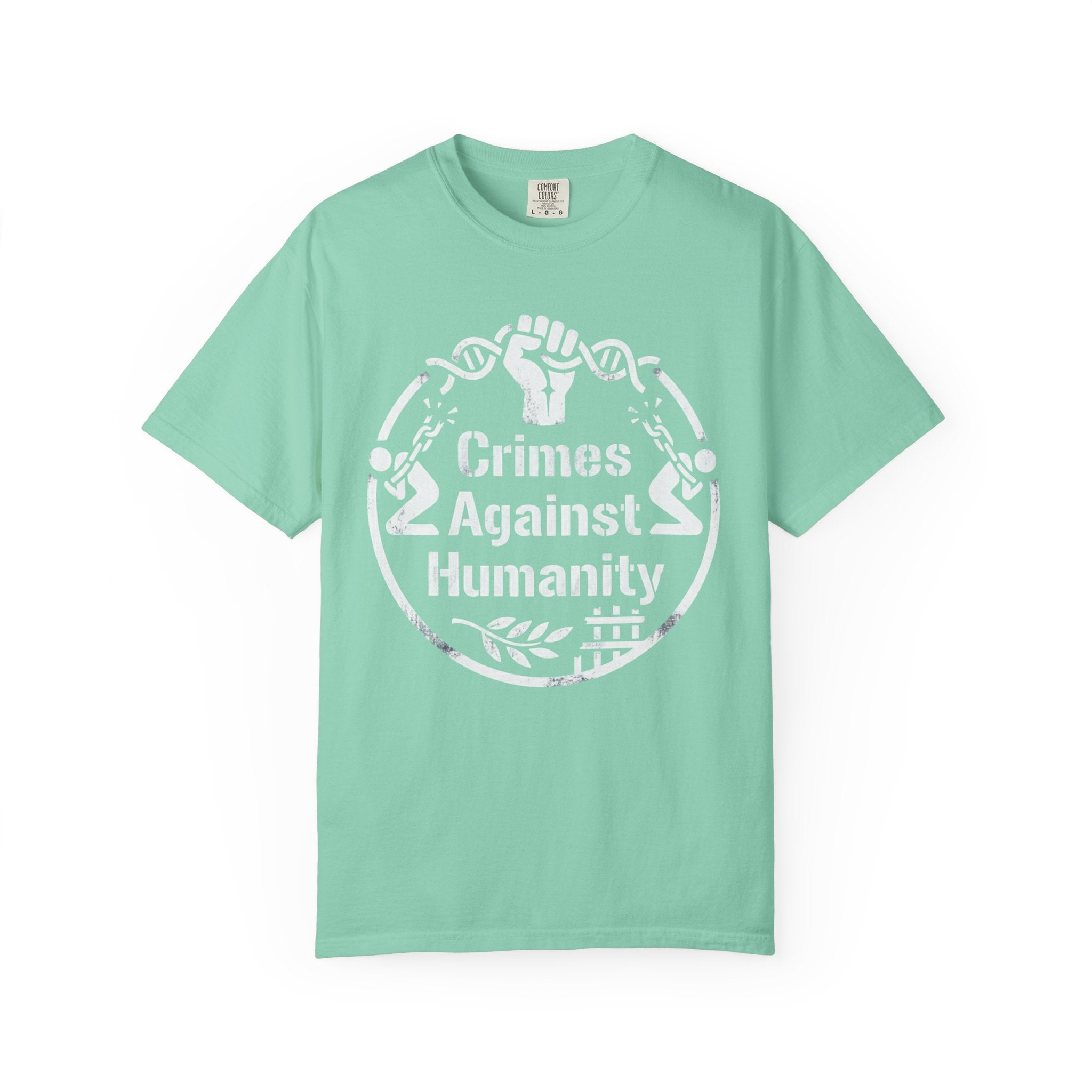 "Crimes Against Humanity" Unisex Garment-Dyed Tee