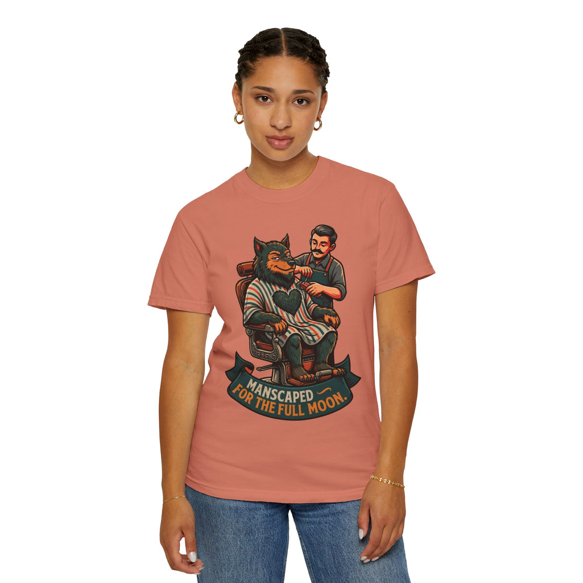 Color: Terracotta | Manscaped for the Full Moon Unisex Garment-Dyed Tee