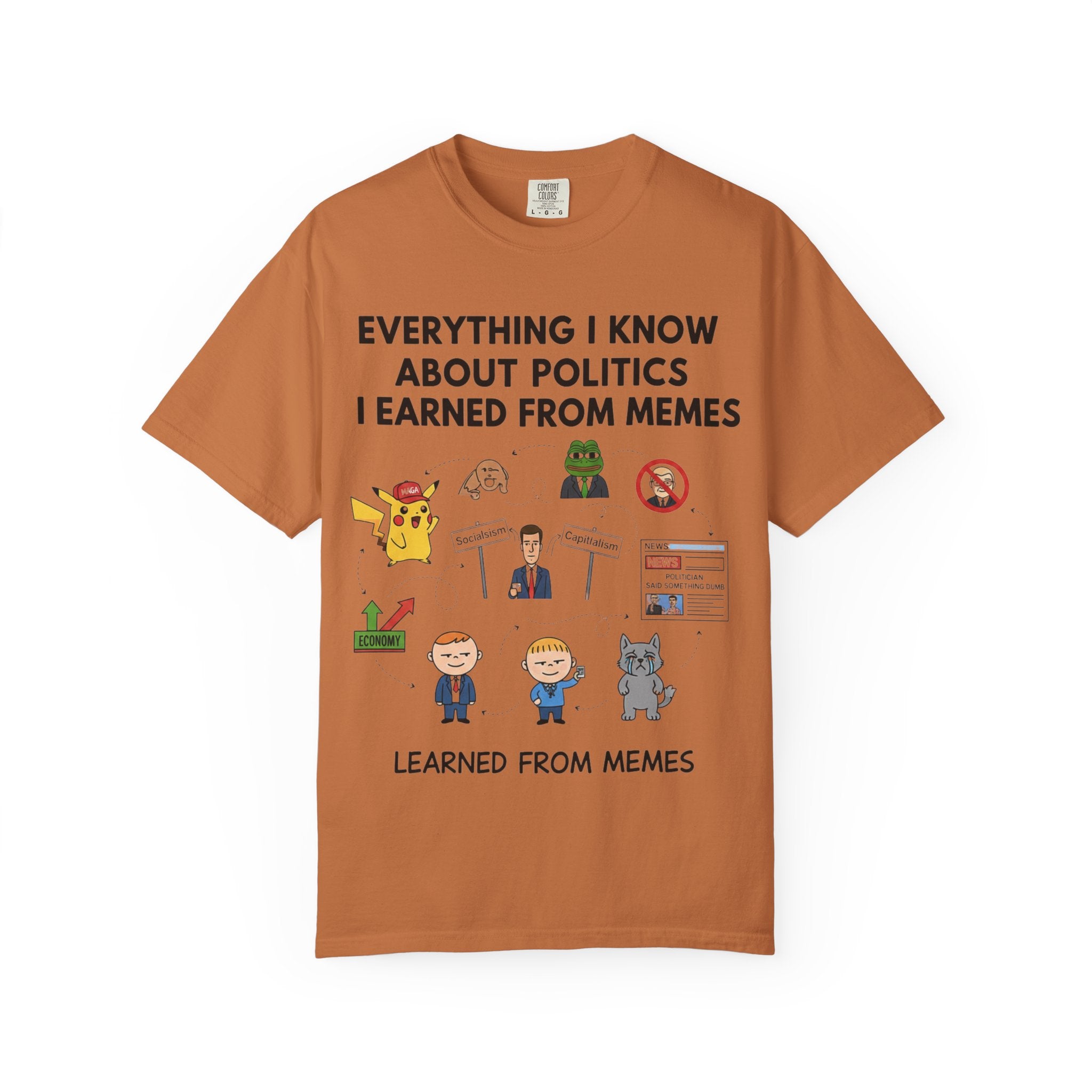 "Advanced Degrees in Memes" Unisex Garment-Dyed T-shirt