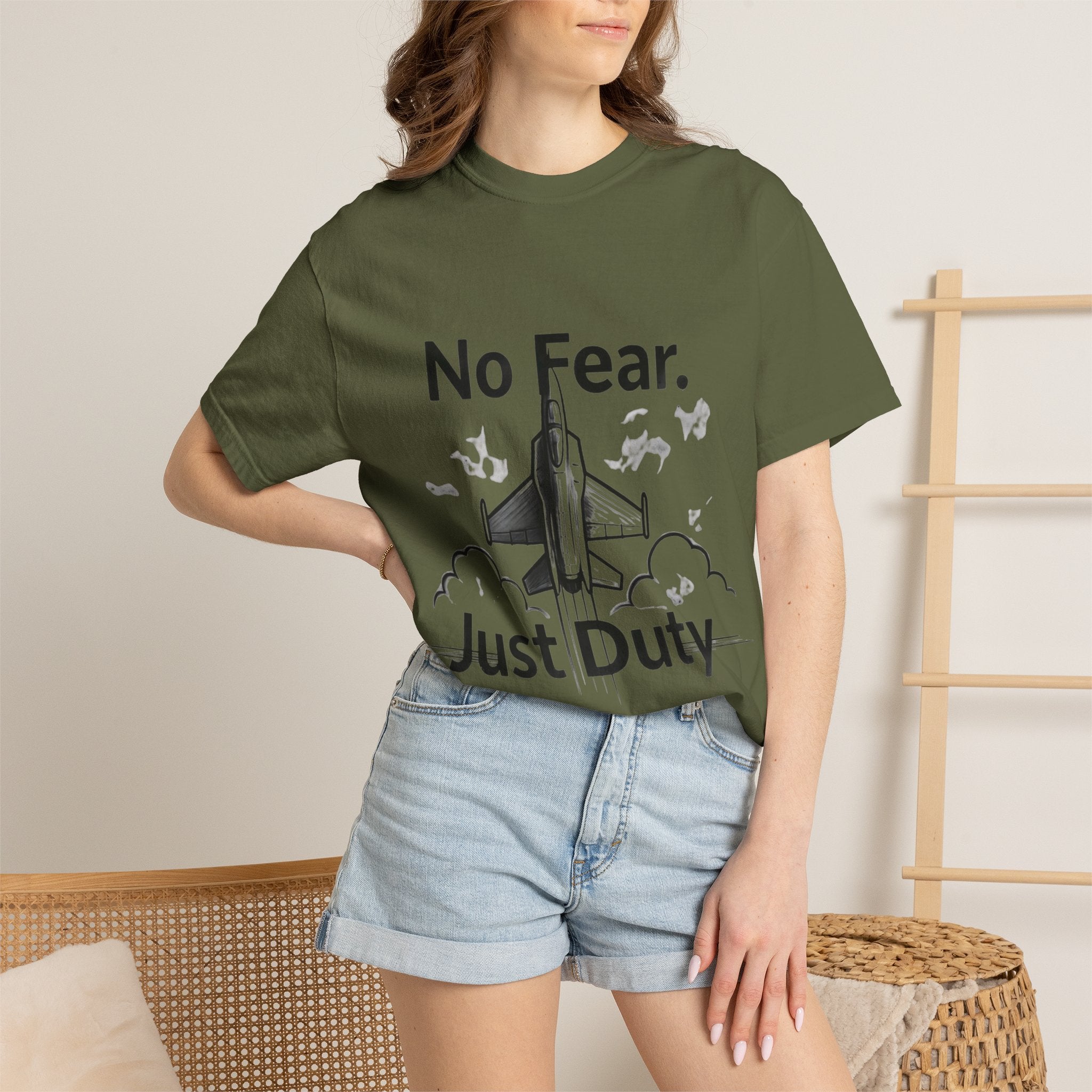 "No Fear. Just Duty." Unisex Garment-Dyed T-shirt
