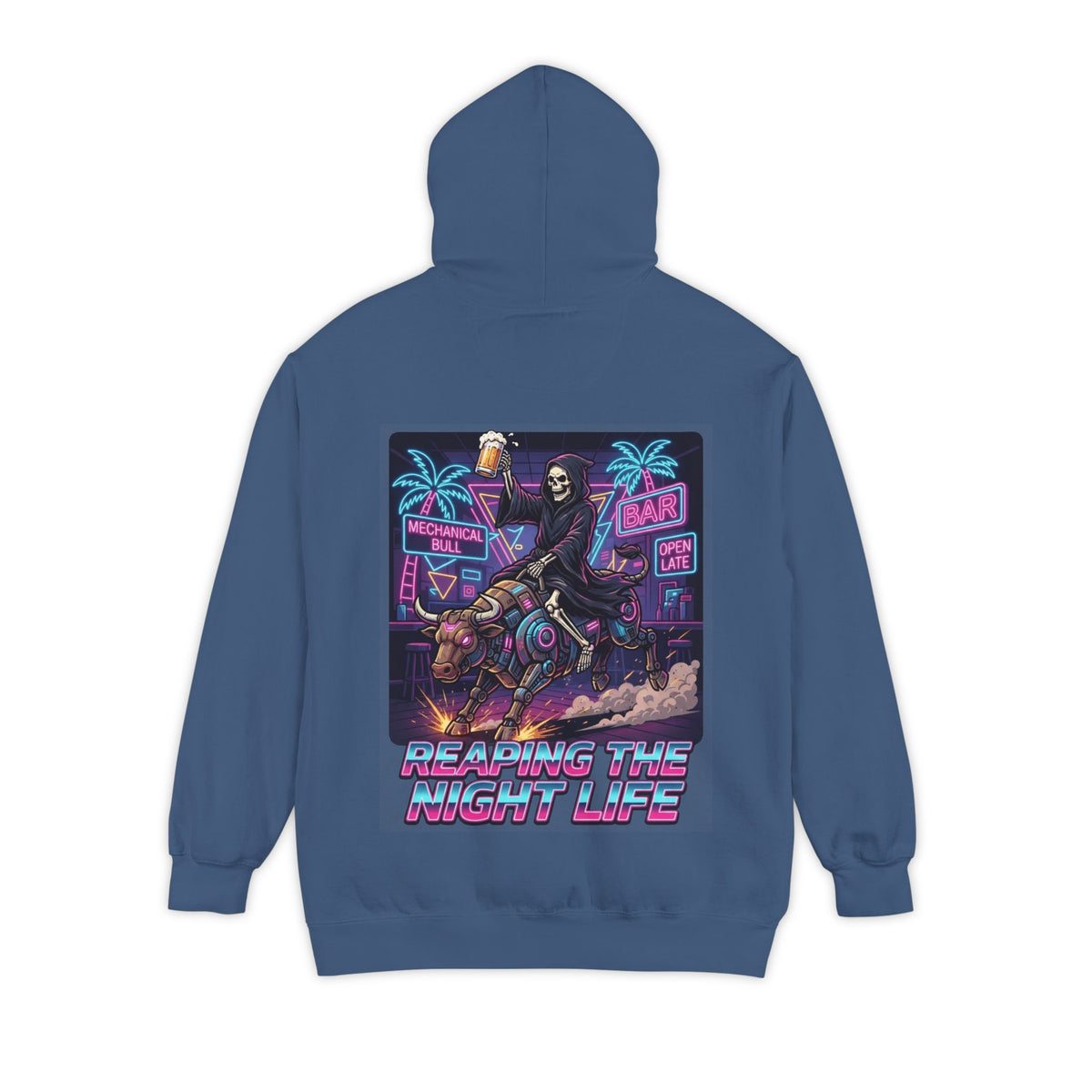 Color: True Navy | Reaping the Night Life Garment-Dyed Hoodie