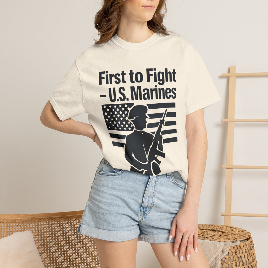 "First to Fight" Unisex Garment-Dyed T-shirt