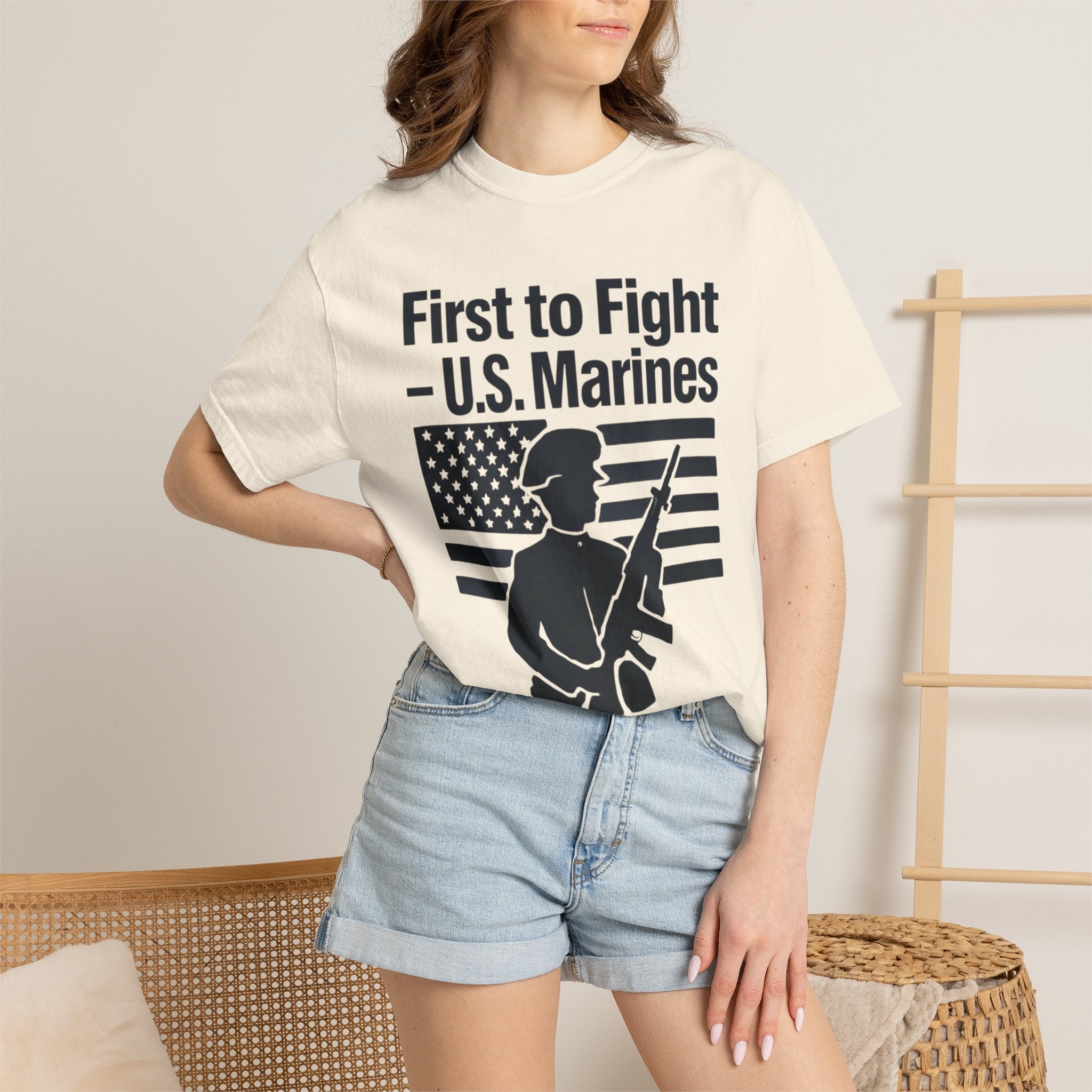 "First to Fight" Unisex Garment-Dyed T-shirt